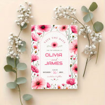 Pink Wildflower Romantic Floral Elegant Botanical 