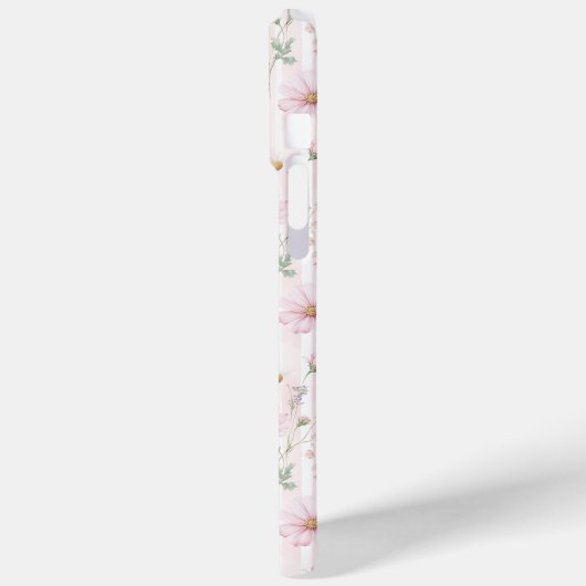 Pink Wildflower Striped Monogrammed Case-Mate iPhoneケース (裏面 / 左)