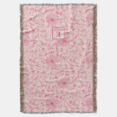 Pink Wildflower Throw Blanket monogram スローブランケット (正面縦)