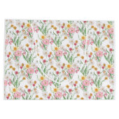 Pink Wildflower Watercolor ラージペーパーバッグ (裏面)