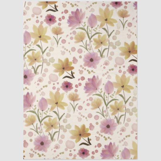 Pink Wildflower Watercolor  薄葉紙 (正面)