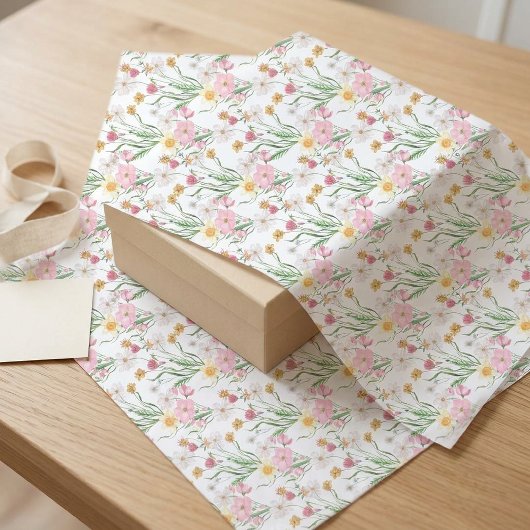 Pink Wildflower Watercolor 薄葉紙