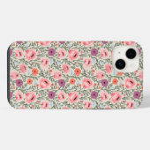 Pink Wildflowers Watercolor iPhoneケース (裏面横)