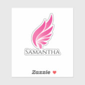 Pink Wing Cute Girly Aviation Women Simple シール (シート)