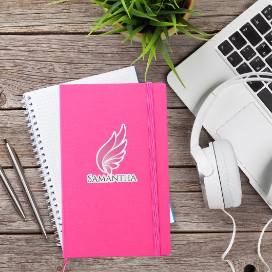 Pink Wing Cute Girly Aviation Women Simple シール