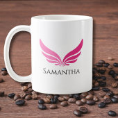 Pink wings Cute Girly Aviation Women Simple  コーヒーマグカップ