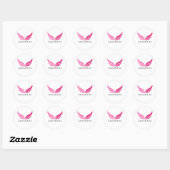 Pink wings Cute Girly Aviation Women Simple  ラウンドシール (シート)