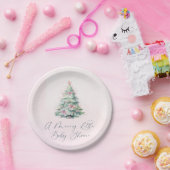 Pink winter A merry Little baby shower ペーパープレート (パーティー)