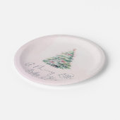 Pink winter A merry Little baby shower ペーパープレート (アングル)