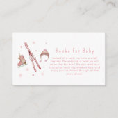 Pink Winter Après Bébé Ski Books For Baby Shower  エンクロージャーカード (正面)