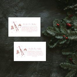 Pink Winter Après Bébé Ski Books For Baby Shower  エンクロージャーカード
