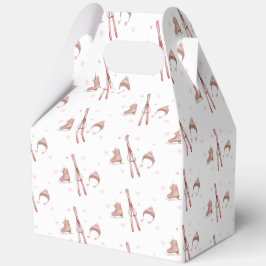 Pink Winter Après Bébé Ski Pattern Baby Shower  フェイバーボックス