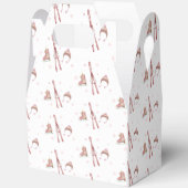 Pink Winter Après Bébé Ski Pattern Baby Shower  フェイバーボックス (見開き)