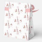Pink Winter Après Bébé Ski Pattern Baby Shower フェイバーボックス (裏面)