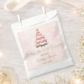 Pink Winter Baby Its Cold Outside Baby Shower フェイバーバッグ (クリップ留めされた状態)