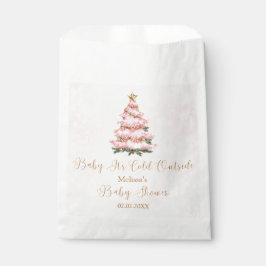 Pink Winter Baby Its Cold Outside Baby Shower フェイバーバッグ