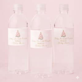 Pink Winter Baby Its Cold Outside Baby Shower ペットボトルラベル