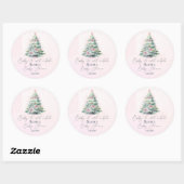 Pink winter Baby its cold outside baby shower ラウンドシール (シート)