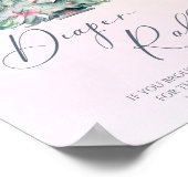 Pink winter Baby it's cold outside diaper raffle  ポスター (角)