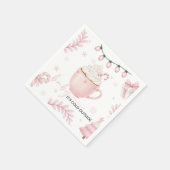Pink Winter Baby Shower Napkin スタンダードカクテルナプキン (角)
