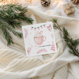 Pink Winter Baby Shower Napkin スタンダードカクテルナプキン