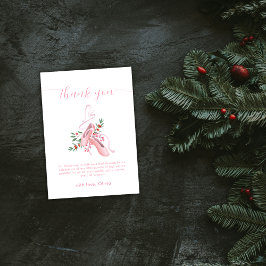 Pink Winter Ballerina Tutu Cold Baby Shower  サンキューカード