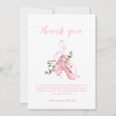 Pink Winter Ballerina Tutu Cold Baby Shower  サンキューカード (正面)