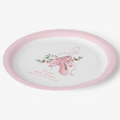 Pink Winter Ballerina Tutu Cold Baby Shower  ペーパープレート (アングル)