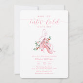 Pink Winter Ballerina Tutu Cold Baby Shower 招待状 (正面)