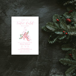 Pink Winter Ballerina Tutu Cold Baby Shower 招待状