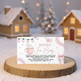 Pink Winter Books for Baby Card エンクロージャーカード