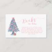 Pink Winter Bow Christmas Tree Books Baby Shower  エンクロージャーカード (正面)