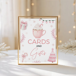 Pink Winter Cards and Gifts Baby Shower Sign 台座サイン