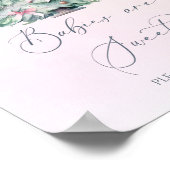 Pink winter Christmas Baby shower Babies are sweet ポスター (角)