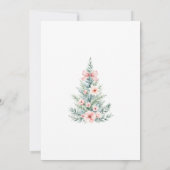 Pink Winter Christmas Girl Baby Shower サンキューカード (裏面)