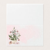 Pink Winter christmas tree Baby Shower place card (外部フラット)