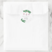 Pink Winter Clothes Ornaments Baby Shower ラウンドシール (バッグ)