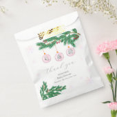 Pink Winter Clothes Ornaments Baby Shower Welcome  フェイバーバッグ (封をした状態)