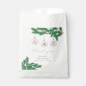 Pink Winter Clothes Ornaments Baby Shower Welcome  フェイバーバッグ (正面)