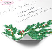 Pink Winter Clothes Ornaments Baby Shower Welcome  ポスター (角)