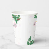 Pink Winter Clothes Ornaments Baby Shower Welcome  紙コップ (右)