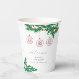 Pink Winter Clothes Ornaments Baby Shower Welcome  紙コップ