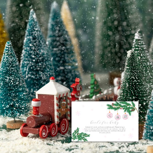 Pink Winter Clothes Ornaments Books Baby Shower エンクロージャーカード