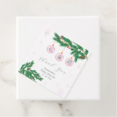 Pink Winter Clothesline Ornaments Baby Shower  フェイバータグ (インサイチュ)