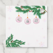 Pink Winter Clothesline Ornaments Baby Shower  フェイバータグ (裏面)