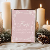 Pink Winter Coquette Favor Table Sign  招待状