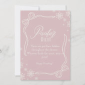 Pink Winter Coquette Pacifier Hunt Baby Shower  招待状 (正面)