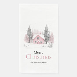 Pink Winter Cottage Christmas