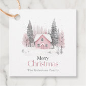 Pink Winter Cottage Christmas フェイバータグ (正面)