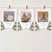 Pink Winter Onederland 1st Birthday Monthly Photo バンティングフラッグ